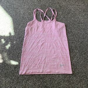pink nike dri fit workout tank